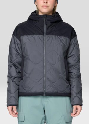 Women's Insulated Hooded Jacket - Volcanic, Black
