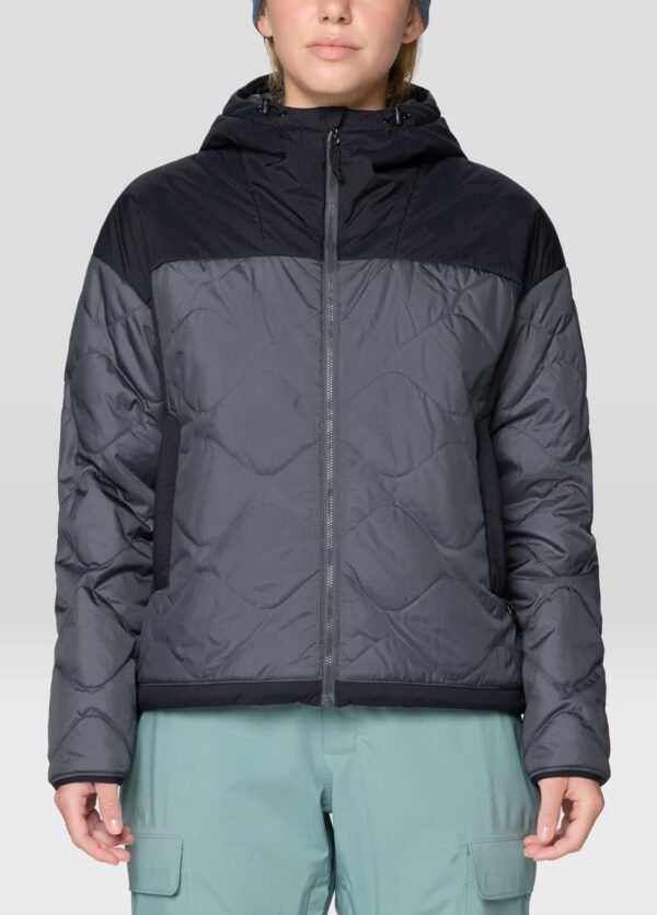 Women's Insulated Hooded Jacket - Volcanic, Black