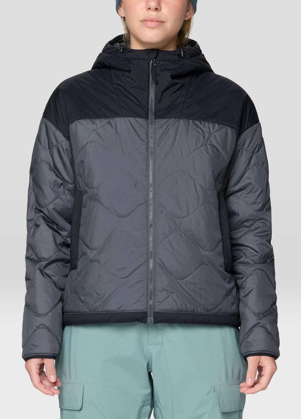 Women's Insulated Hooded Jacket - Volcanic, Black